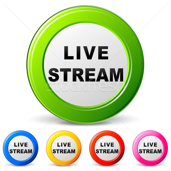 Vector live stream icons Stock photo © nickylarson974