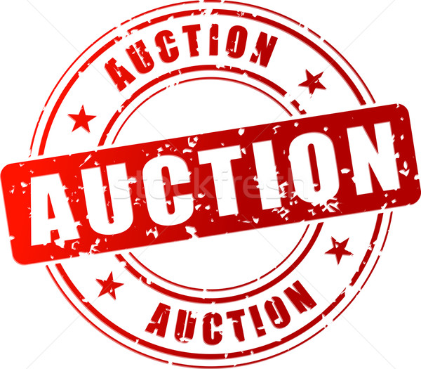 Vektor Auktion Stempel rot weiß Zeichen Stock foto © nickylarson974