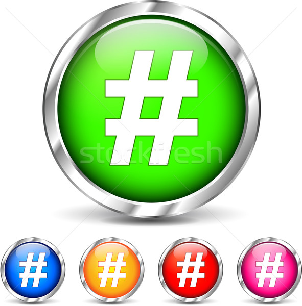 hashtag set icons Stock photo © nickylarson974