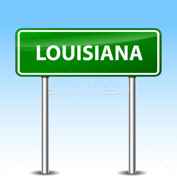 Louisiana groene teken illustratie metaal verkeersbord Stockfoto © nickylarson974