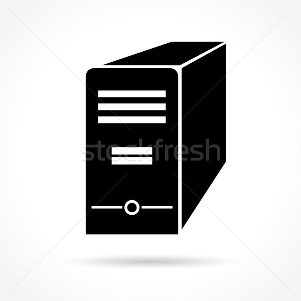 Computer icon biały ilustracja pulpit ikona Zdjęcia stock © nickylarson974