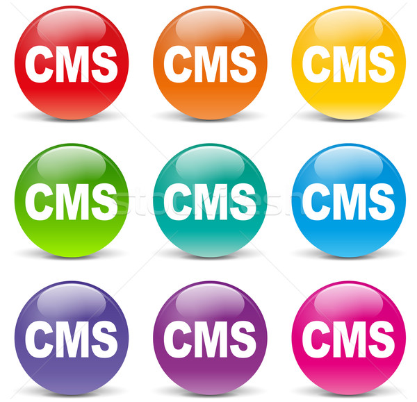 Cms colorful icons Stock photo © nickylarson974
