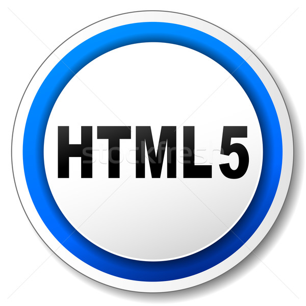 Html cinque icona illustrazione bianco blu Foto d'archivio © nickylarson974