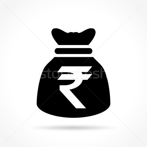 rupee bag icon Stock photo © nickylarson974