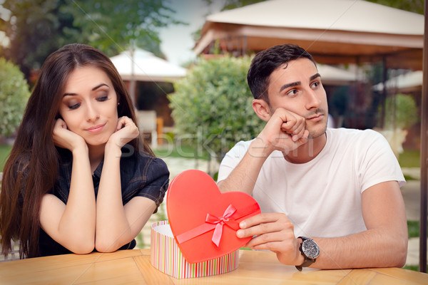 Girl Disappointed on Her Valentine Gift From Boyfriend Stock photo © NicoletaIonescu