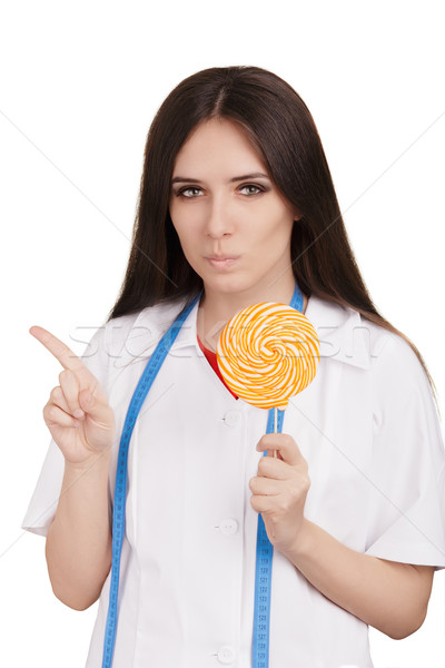 Voedingsdeskundige gezegde geen dessert vrouw Stockfoto © NicoletaIonescu