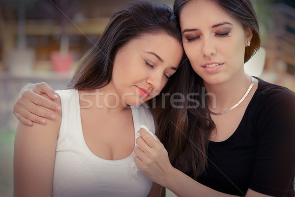 Young woman comforting tearful friend Stock photo © NicoletaIonescu