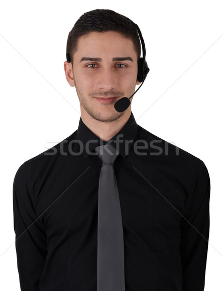 Call Center Man with Headset Isolated on White  Stock photo © NicoletaIonescu