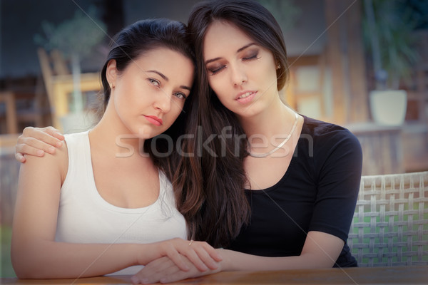Portrait of two sad girls Stock photo © NicoletaIonescu
