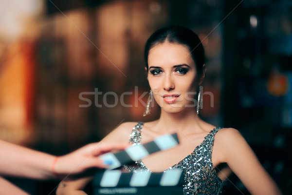 Stock photo: Glamorous Model Starring in Fashion Campaign Video Commercial