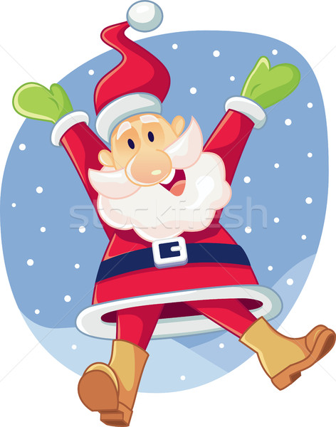 супер возбужденный Дед Мороз вектора Cartoon иллюстрация Сток-фото © NicoletaIonescu