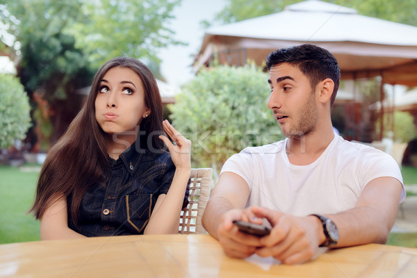 Couple Arguing on a Date at a Restaurant Stock photo © NicoletaIonescu