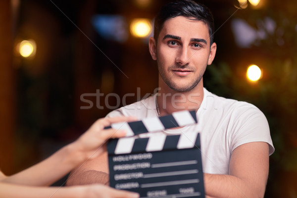 Profi színész kész portré jóképű férfi film Stock fotó © NicoletaIonescu