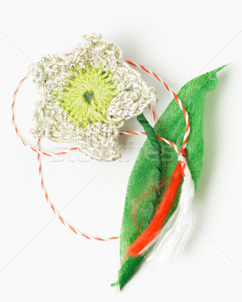 вязанье цветок ручной работы декоративный объект текстильной Сток-фото © NicoletaIonescu