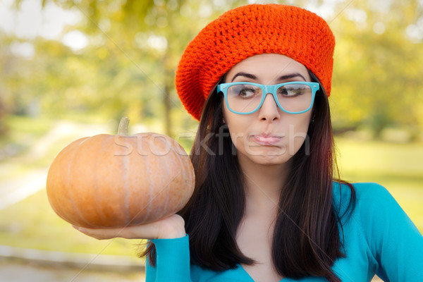 Drôle femme verres citrouille [[stock_photo]] © NicoletaIonescu