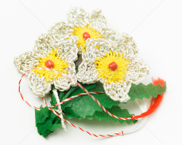 Crochet Flower Handmade Decorative Object Stock photo © NicoletaIonescu