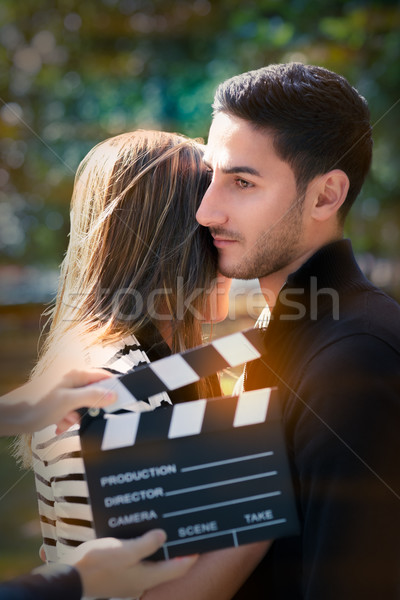 Cute Couple Ready for a Shoot  Stock photo © NicoletaIonescu