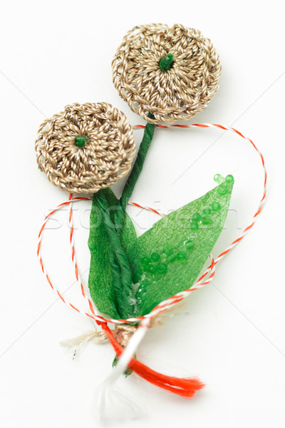 Szydełkować kwiat wykonany ręcznie dekoracyjny obiektu włókienniczych Zdjęcia stock © NicoletaIonescu