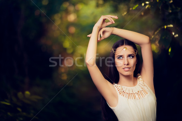 Beautiful Fairy Princess Girl in Summer Fantasy Landscape Stock photo © NicoletaIonescu