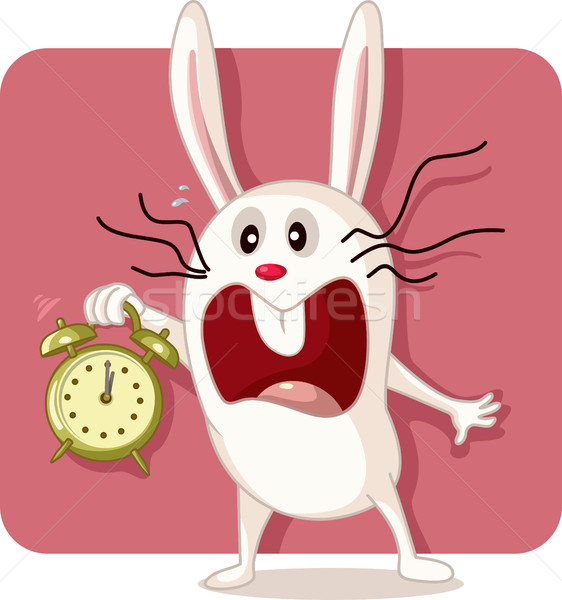 Stressed Bunny with Alarm Clock Vector Stock photo © NicoletaIonescu