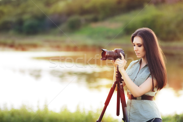 Landscape Photographer with Camera on a Tripod Stock photo © NicoletaIonescu