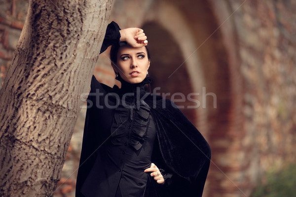 Beautiful Dark Princess at the Castle Stock photo © NicoletaIonescu