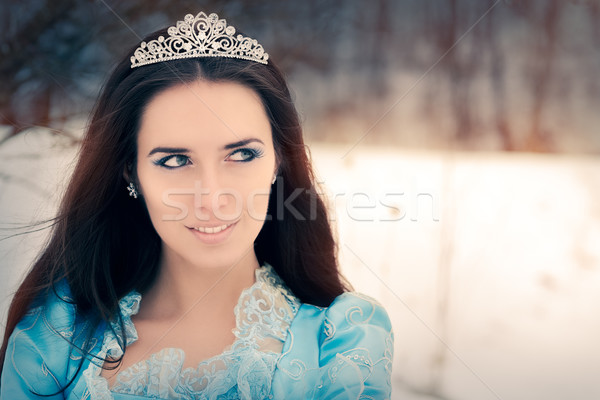 Close-up of Beautiful Snow Queen in Winter Decor Stock photo © NicoletaIonescu