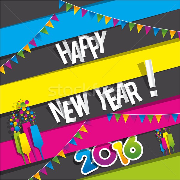 Happy new year 2016 kutlama tebrik kartı dizayn kâğıt Stok fotoğraf © nicousnake