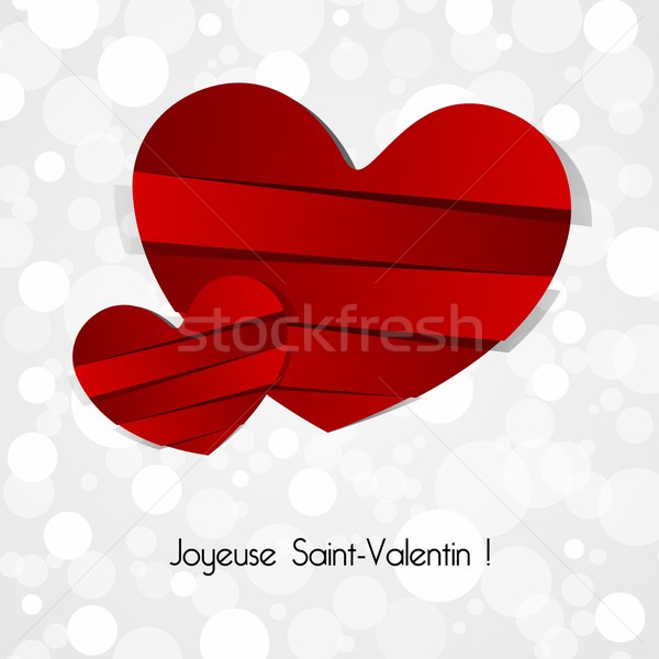 Heureux saint valentin carte de vœux fleurs mariage couple [[stock_photo]] © nicousnake