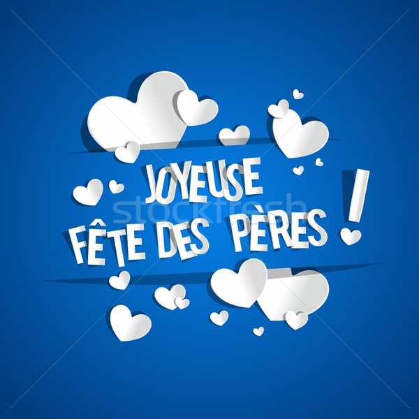 Jour de pères heureux carte de vœux coeurs bleu résumé coeur [[stock_photo]] © nicousnake