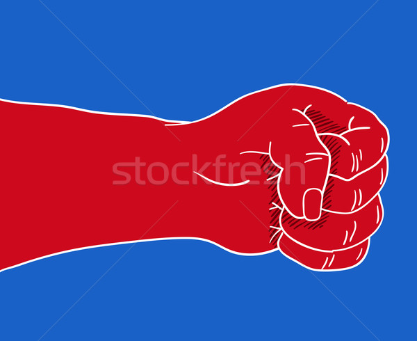 Arrabbiato rosso pugno potere mano simbolo Foto d'archivio © nikdoorg
