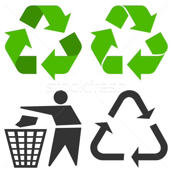 Recycler symbole environnement recyclage symboles isolé [[stock_photo]] © nikdoorg