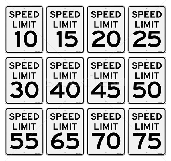 Speed Limit Sign Set Stock photo © nikdoorg