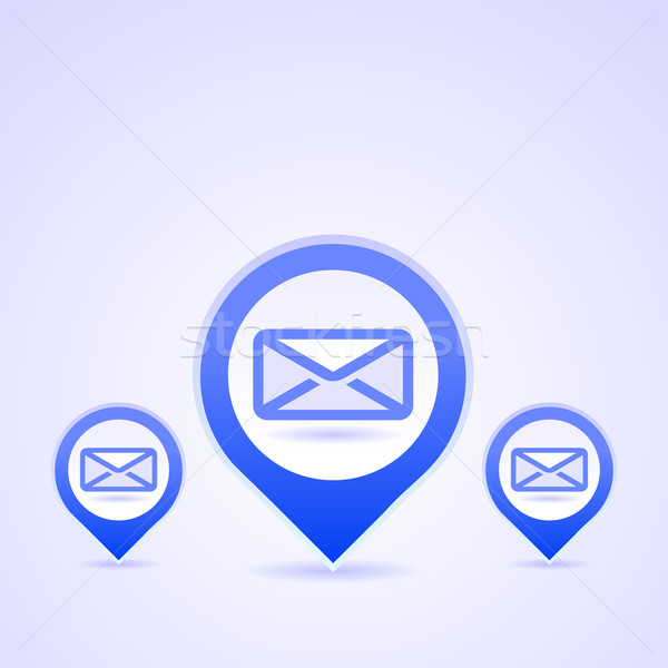 Bleu mail symboles illustration symbole enveloppe [[stock_photo]] © nikdoorg