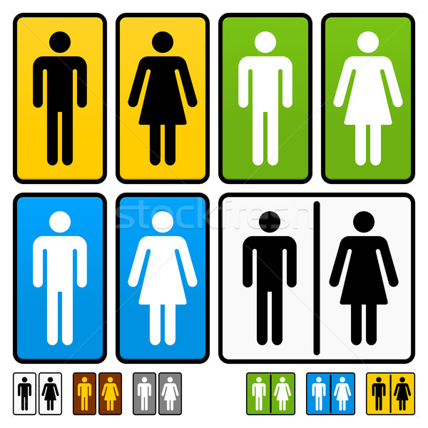 Male and Female Restrooms Vector Sign Stock photo © nikdoorg