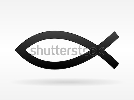 Christelijke vis symbool zwarte geïsoleerd geloof Stockfoto © nikdoorg