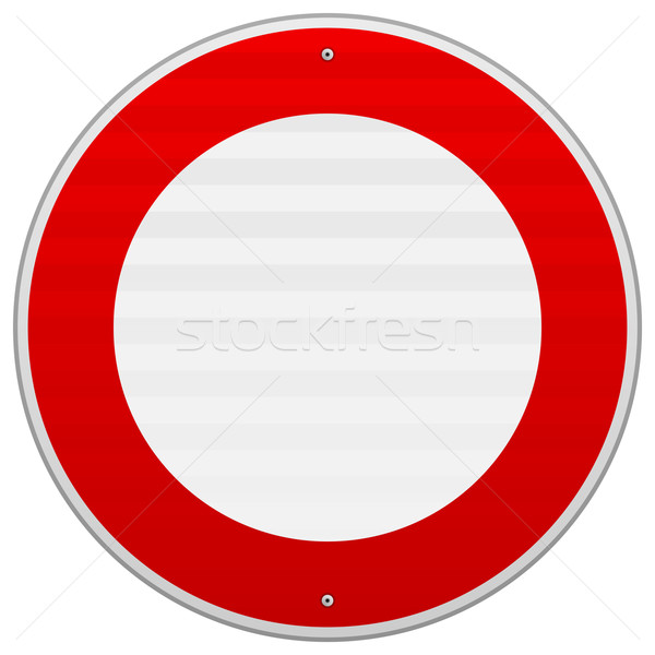 Nem forgalom piros felirat körkörös jelzőtábla Stock fotó © nikdoorg