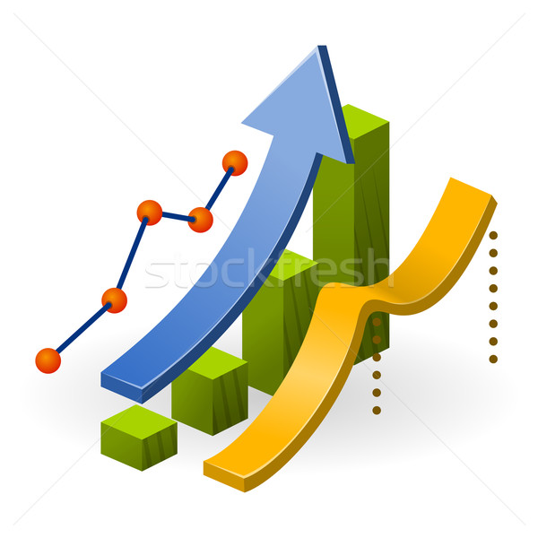Business Leistung Tabelle aufsteigend Diagramm arrow Stock foto © nikdoorg