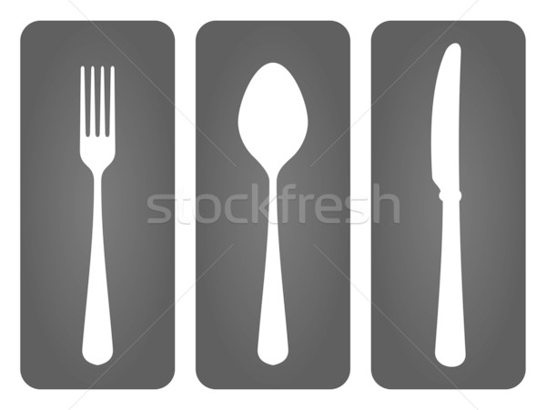 Coutellerie noir arts de la table silhouettes [[stock_photo]] © nikdoorg