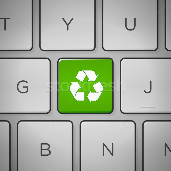 Reciclar signo teclado reciclaje verde Foto stock © nikdoorg