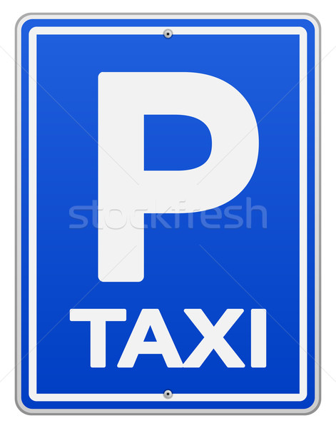 Blu taxi segno parcheggio auto Foto d'archivio © nikdoorg