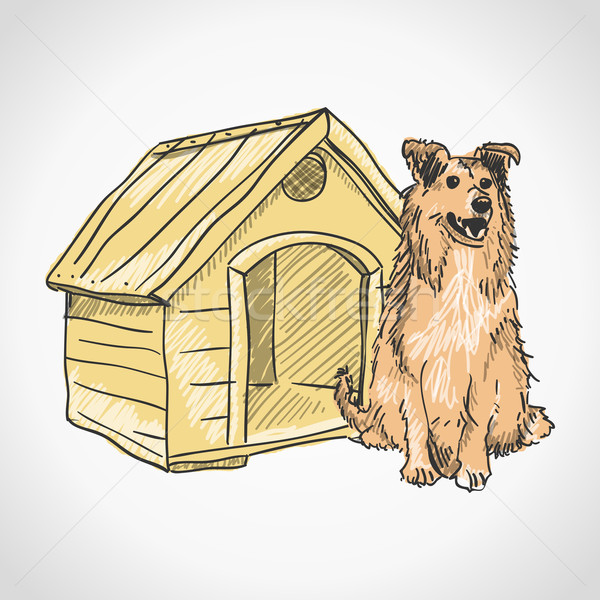 őrkutya portré illusztráció kutya otthon hely Stock fotó © nikdoorg
