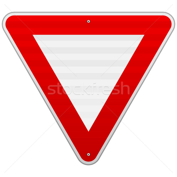 Rendimiento triángulo signo carretera tráfico símbolo Foto stock © nikdoorg