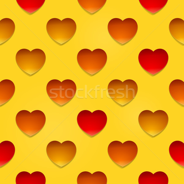 Coeurs beige modèle rouge jaune résumé [[stock_photo]] © nikdoorg