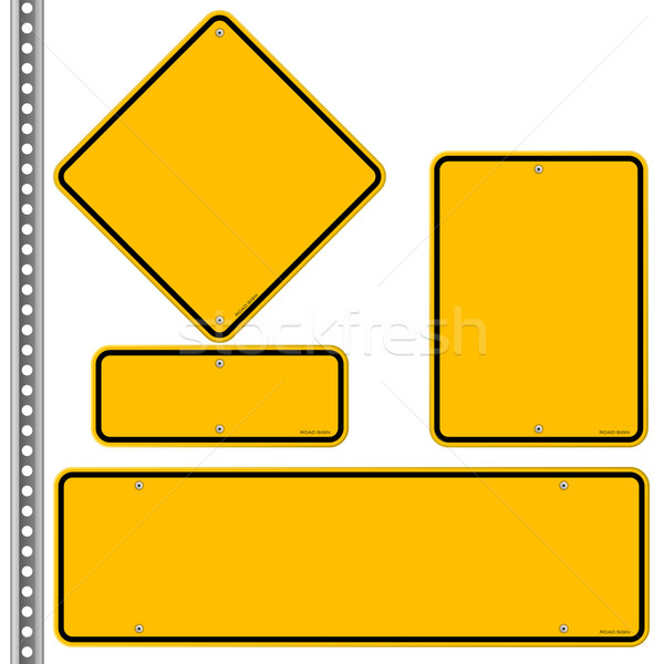 Yellow Roadsigns Set Stock photo © nikdoorg