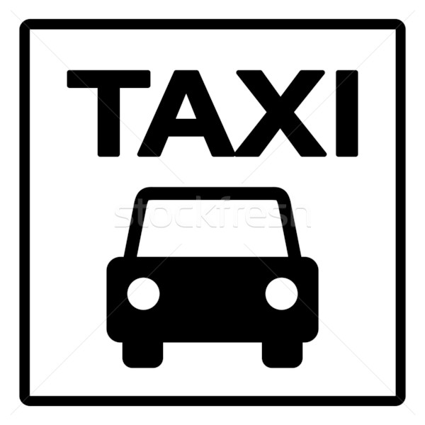 [[stock_photo]]: Blanc · noir · taxi · signe · noir · silhouette