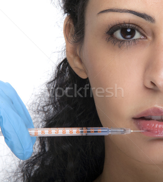女子 注射器 治療 肉毒桿菌 膠原 手 商業照片 © NikiLitov