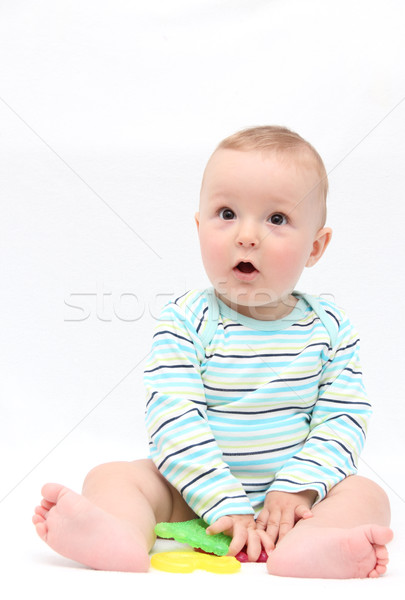Baby gry zabawki dziecko usta chłopca Zdjęcia stock © nikkos