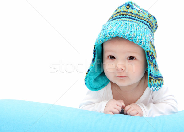 Szczęśliwy baby żołądka strony oka dziecko Zdjęcia stock © nikkos