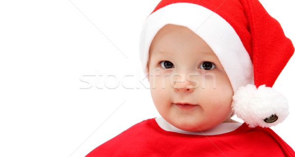 Cute Święty mikołaj baby dziecko tle portret Zdjęcia stock © nikkos